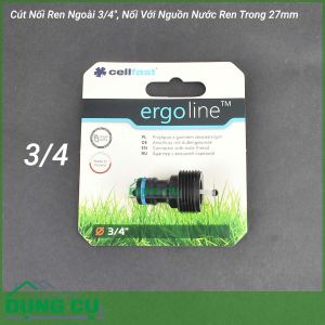 Cút Nối Ren Ngoài Cellfast Ergo 3/4″ Nối Với Ren Trong 27mm