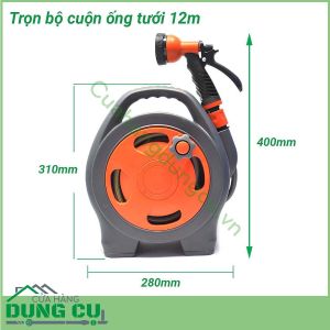 Bộ cuộn ống tưới vườn 12m kèm vòi tưới 6 chế độ